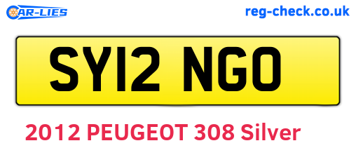 SY12NGO are the vehicle registration plates.