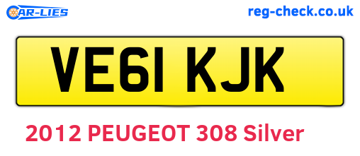 VE61KJK are the vehicle registration plates.