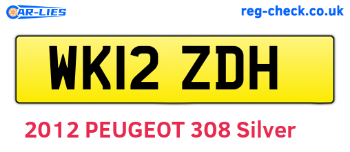 WK12ZDH are the vehicle registration plates.