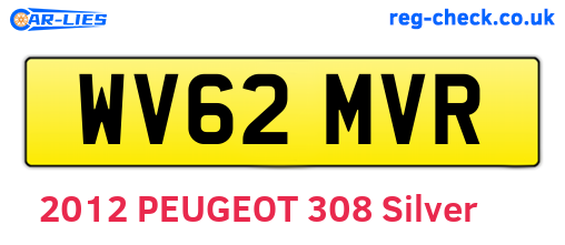 WV62MVR are the vehicle registration plates.