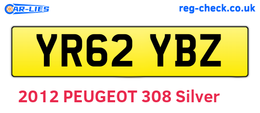 YR62YBZ are the vehicle registration plates.