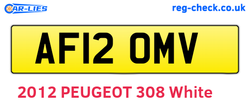 AF12OMV are the vehicle registration plates.