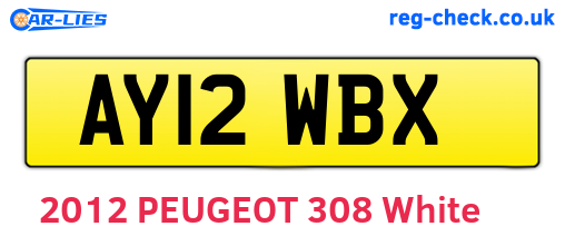AY12WBX are the vehicle registration plates.