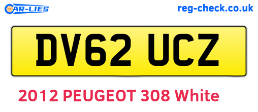 DV62UCZ are the vehicle registration plates.