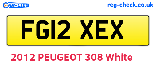 FG12XEX are the vehicle registration plates.