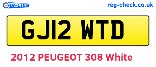 GJ12WTD are the vehicle registration plates.