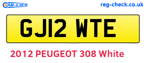 GJ12WTE are the vehicle registration plates.