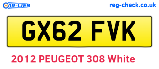 GX62FVK are the vehicle registration plates.