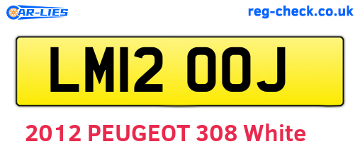 LM12OOJ are the vehicle registration plates.