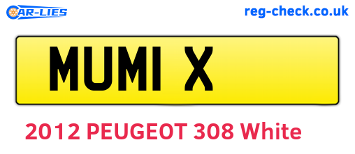 MUM1X are the vehicle registration plates.