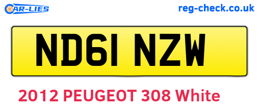 ND61NZW are the vehicle registration plates.