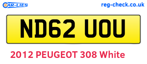 ND62UOU are the vehicle registration plates.