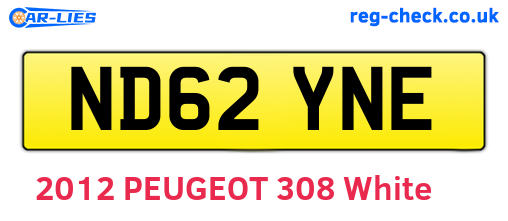 ND62YNE are the vehicle registration plates.