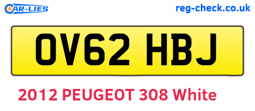 OV62HBJ are the vehicle registration plates.