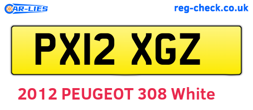 PX12XGZ are the vehicle registration plates.