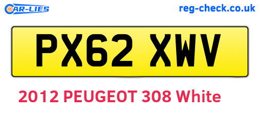 PX62XWV are the vehicle registration plates.