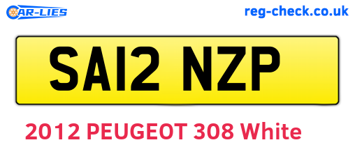 SA12NZP are the vehicle registration plates.
