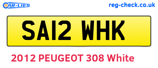 SA12WHK are the vehicle registration plates.