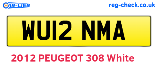 WU12NMA are the vehicle registration plates.