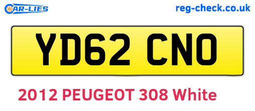 YD62CNO are the vehicle registration plates.