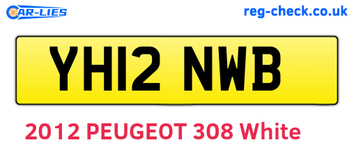 YH12NWB are the vehicle registration plates.