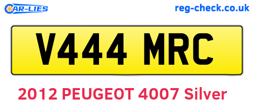 V444MRC are the vehicle registration plates.