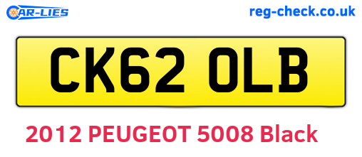 CK62OLB are the vehicle registration plates.