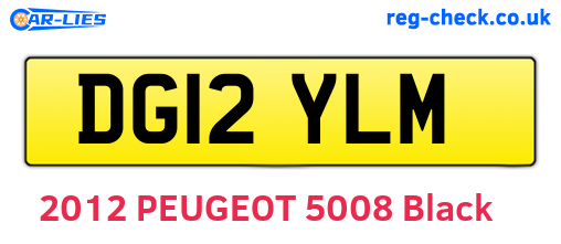 DG12YLM are the vehicle registration plates.