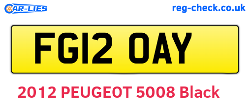 FG12OAY are the vehicle registration plates.