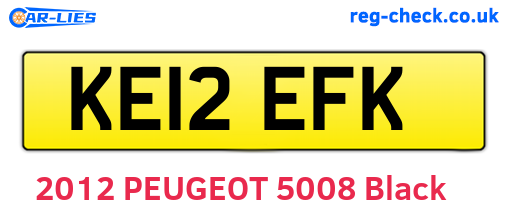KE12EFK are the vehicle registration plates.