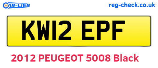 KW12EPF are the vehicle registration plates.