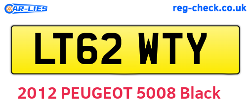 LT62WTY are the vehicle registration plates.