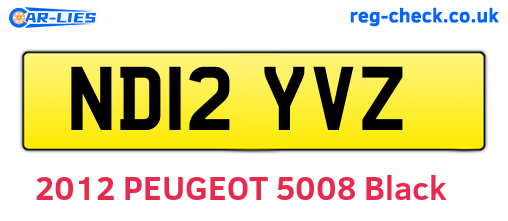 ND12YVZ are the vehicle registration plates.