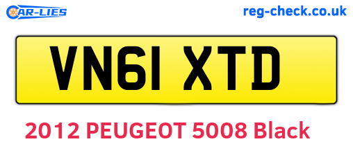 VN61XTD are the vehicle registration plates.