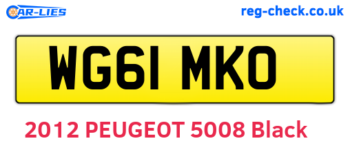 WG61MKO are the vehicle registration plates.