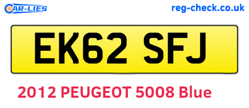 EK62SFJ are the vehicle registration plates.