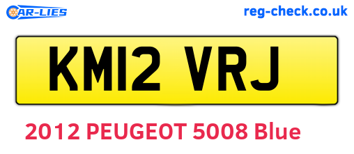 KM12VRJ are the vehicle registration plates.