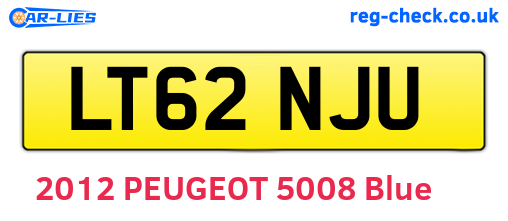 LT62NJU are the vehicle registration plates.