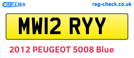 MW12RYY are the vehicle registration plates.
