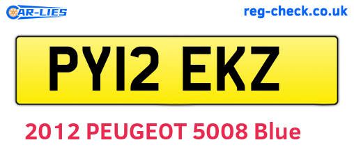 PY12EKZ are the vehicle registration plates.