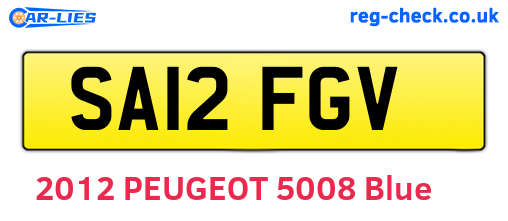 SA12FGV are the vehicle registration plates.