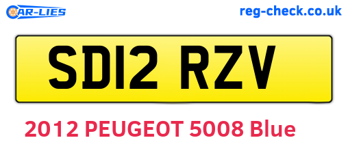 SD12RZV are the vehicle registration plates.