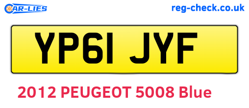 YP61JYF are the vehicle registration plates.