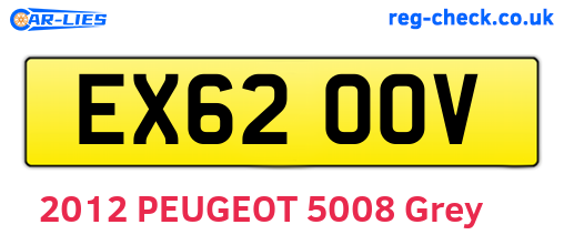EX62OOV are the vehicle registration plates.