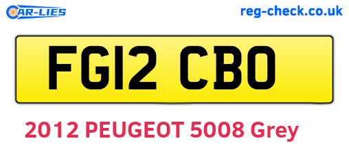 FG12CBO are the vehicle registration plates.