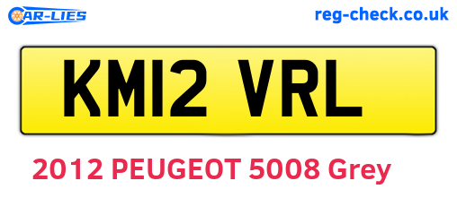 KM12VRL are the vehicle registration plates.