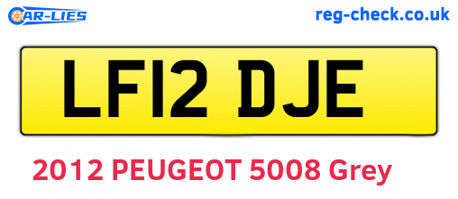 LF12DJE are the vehicle registration plates.