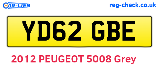 YD62GBE are the vehicle registration plates.
