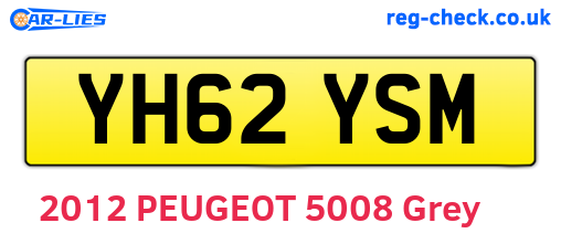 YH62YSM are the vehicle registration plates.