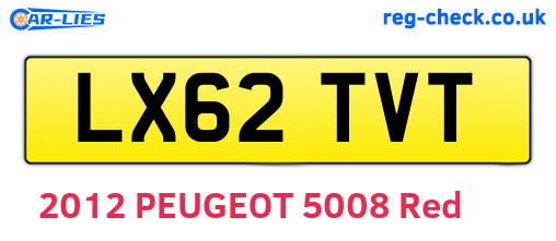LX62TVT are the vehicle registration plates.